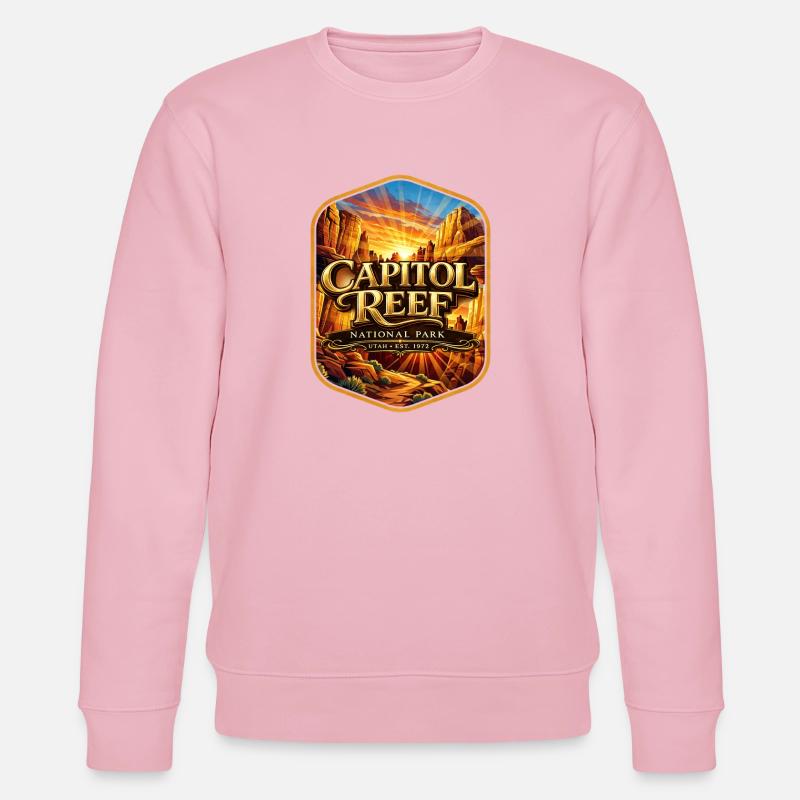 Capitol Reef Sonnenuntergang Patch - Stanley/Stella Unisex Bio-Sweatshirt CHANGER  - Hellrosa