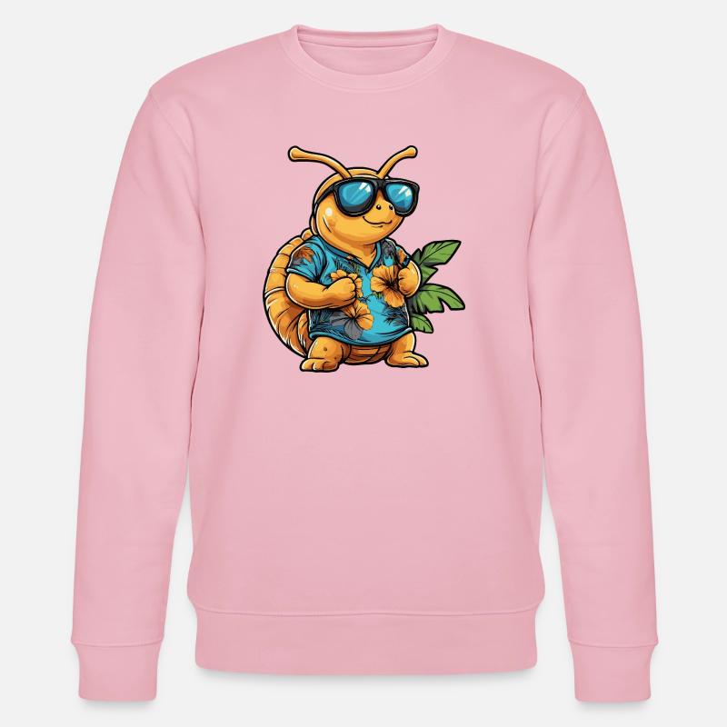 Schnecke Comic Urlaub - Stanley/Stella Unisex Bio-Sweatshirt CHANGER  - Hellrosa