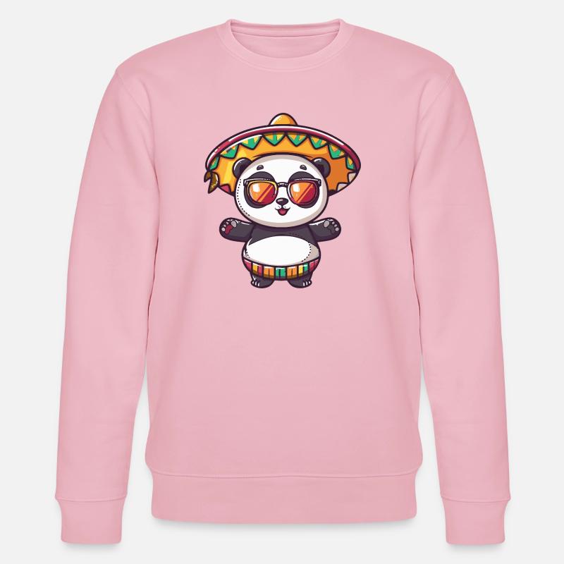 Panda Comic Lustig Sombrero - Stanley/Stella Unisex Bio-Sweatshirt CHANGER  - Hellrosa