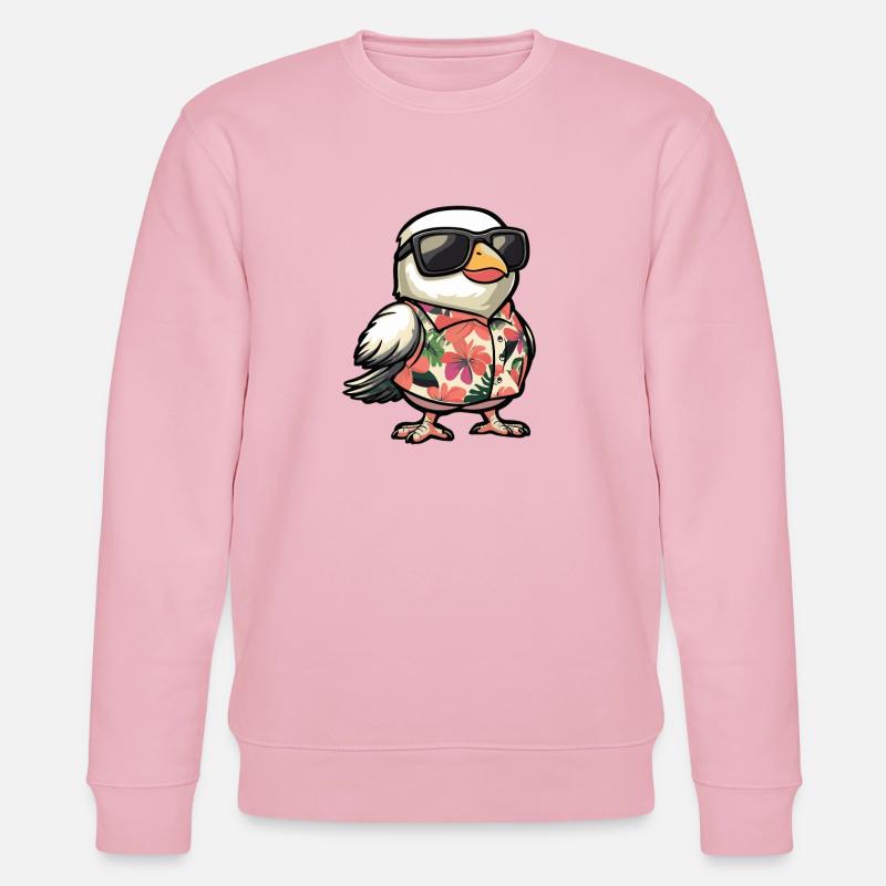 Taube Vogel Comic Urlaub - Stanley/Stella Unisex Bio-Sweatshirt CHANGER  - Hellrosa