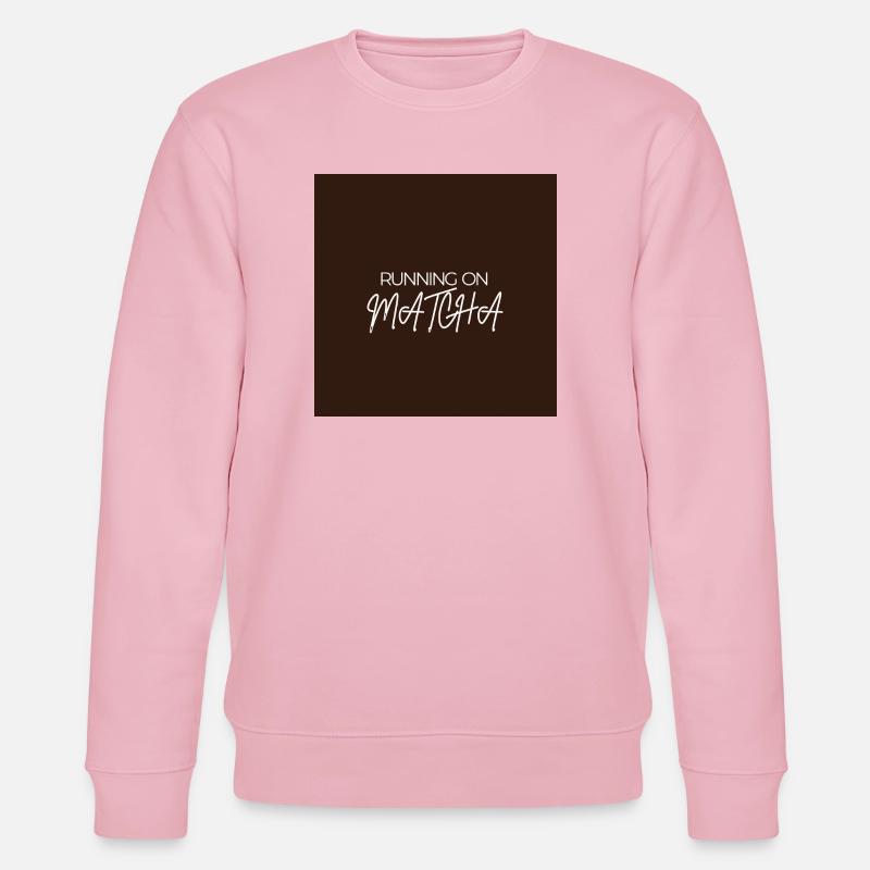 "RUNNING ON MATCHA" Grafik-T-Design - Stanley/Stella Unisex Bio-Sweatshirt CHANGER  - Hellrosa
