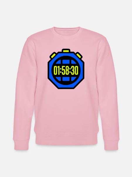 Stopwatch Best Time Half Marathon - Stanley/Stella CHANGER Unisex Organic Sweatshirt - cotton pink