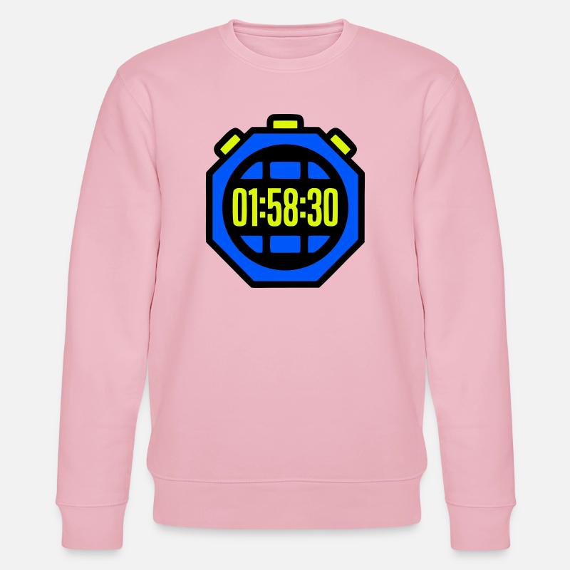 Stopwatch Best Time Half Marathon - Stanley/Stella CHANGER Unisex Organic Sweatshirt - cotton pink