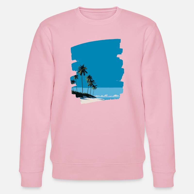 Strand Meer Palmen - Stanley/Stella Unisex Bio-Sweatshirt CHANGER  - Hellrosa