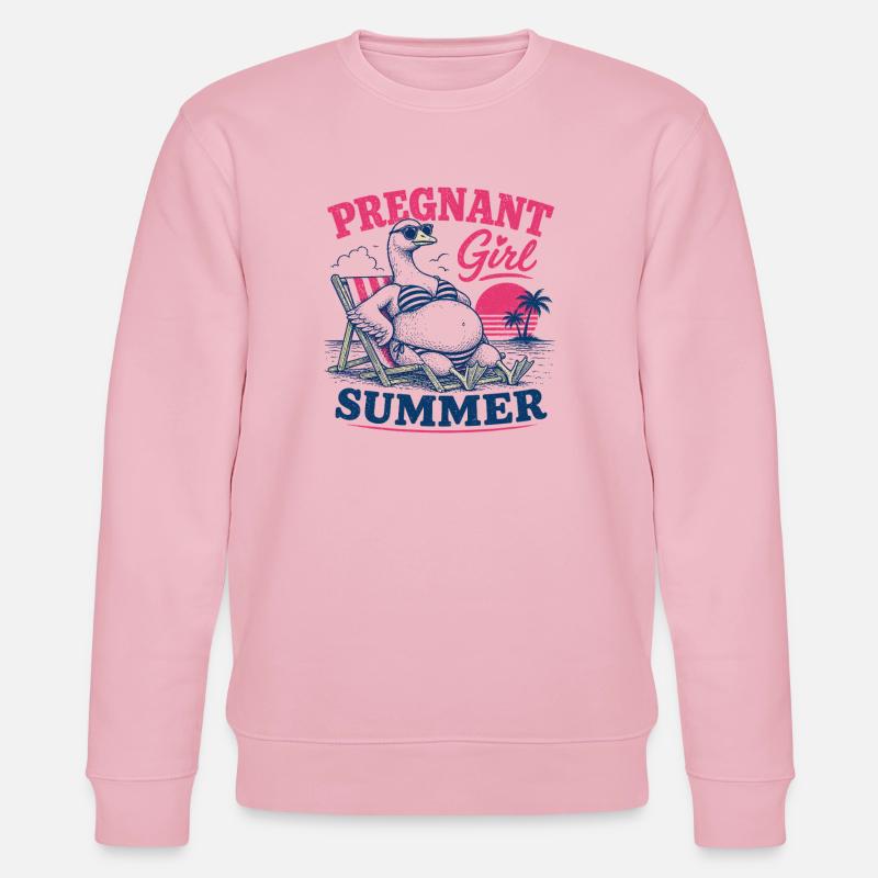 Schwangere Sommerdodo am Strand - Stanley/Stella Unisex Bio-Sweatshirt CHANGER  - Hellrosa