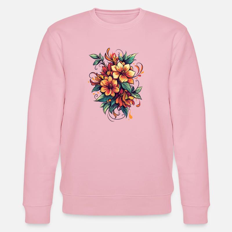 Bouquet de Fleurs de Feu - Sweat bio CHANGER Stanley/Stella Unisexe - rose pâle