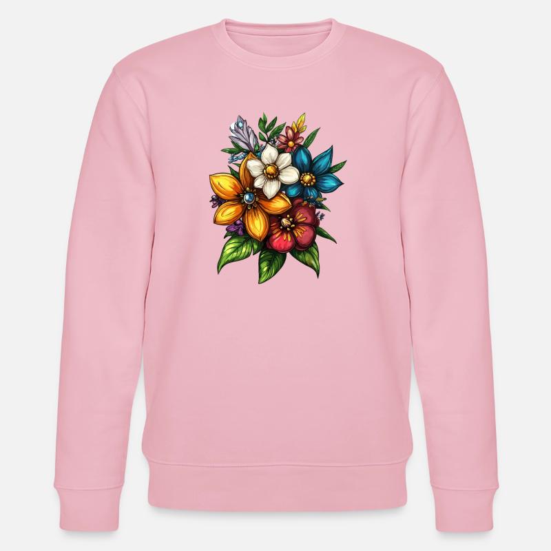 Blumenstrauß Farbexplosion - Stanley/Stella Unisex Bio-Sweatshirt CHANGER  - Hellrosa