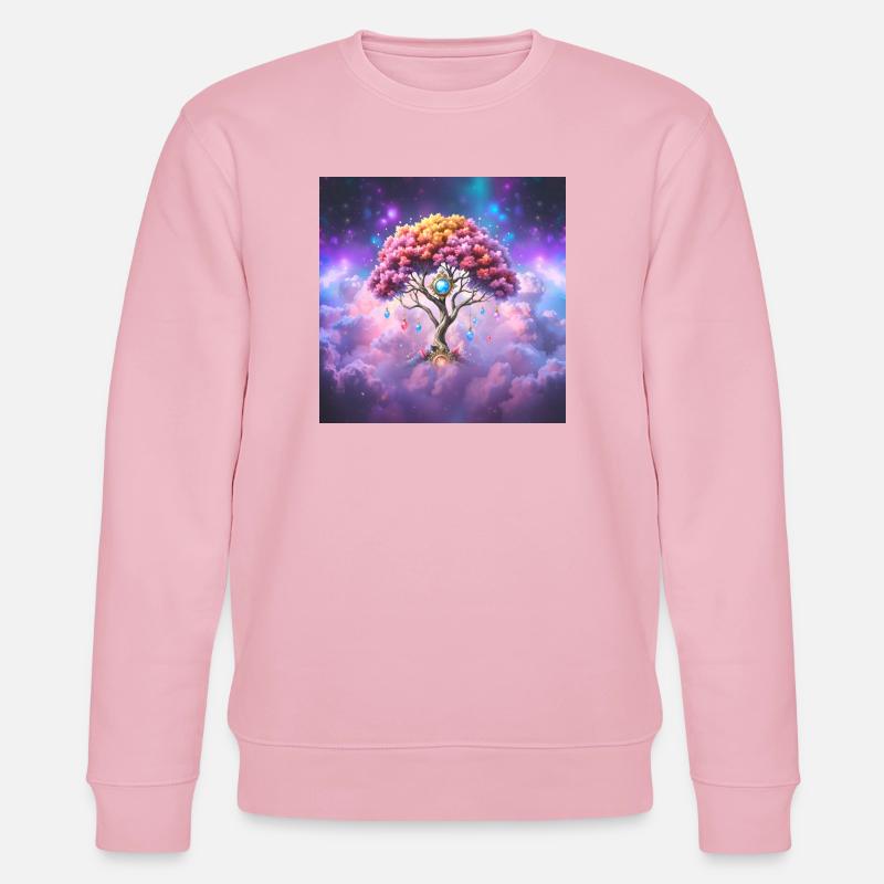 Kosmischer Edelsteinbaum - Stanley/Stella Unisex Bio-Sweatshirt CHANGER  - Hellrosa