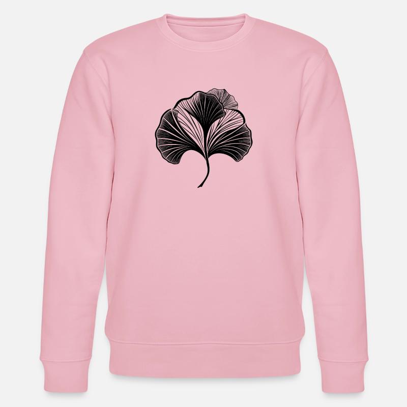 Feuille de ginkgo - Sweat bio CHANGER Stanley/Stella Unisexe - rose pâle