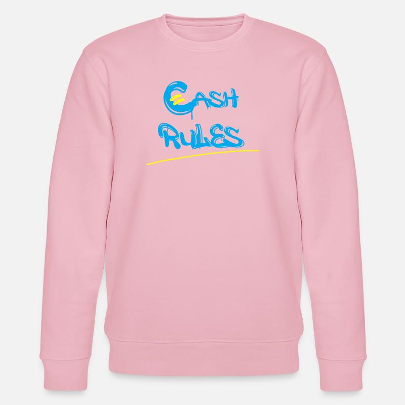 Lettres graffitis Money Rules - Sweat bio CHANGER Stanley/Stella Unisexe - rose pâle