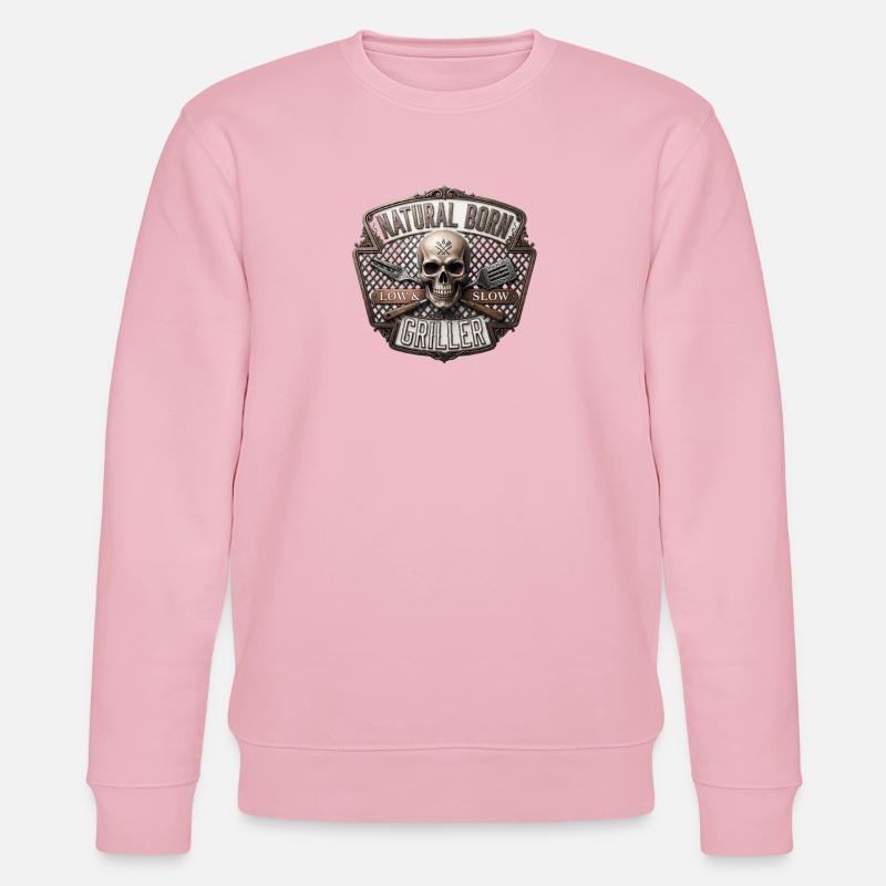 Insigne de crâne de Griller né - Sweat bio CHANGER Stanley/Stella Unisexe - rose pâle