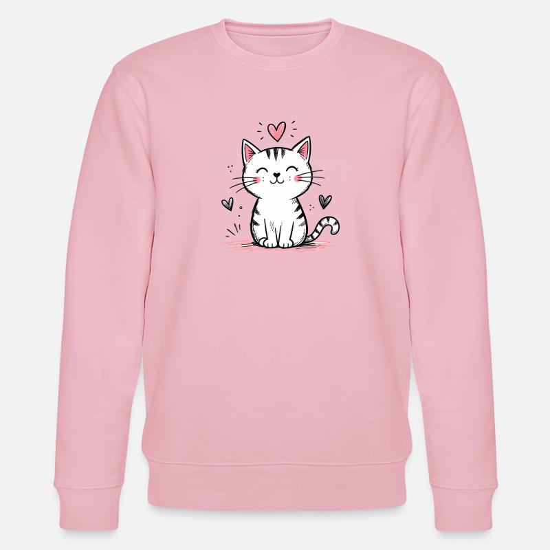 Chat Gribouillis Mignon - Sweat bio CHANGER Stanley/Stella Unisexe - rose pâle