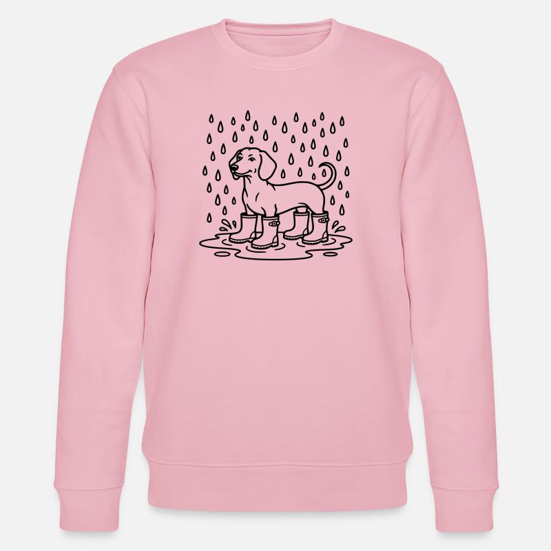 dackel im regen witzig gummistiefel - Stanley/Stella Unisex Bio-Sweatshirt CHANGER  - Hellrosa
