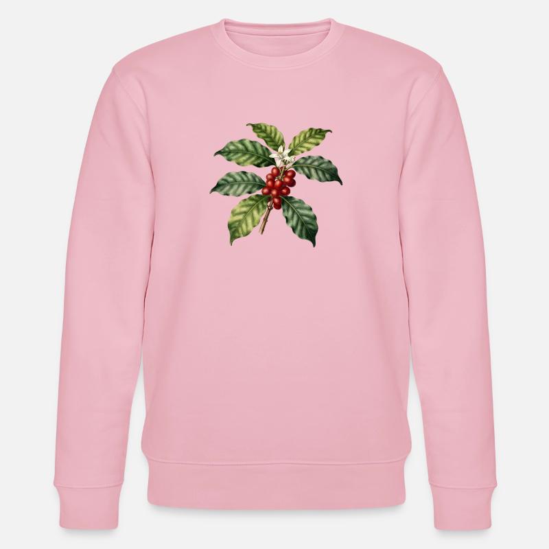 Illustrierter botanischer Kaffeebaum - Stanley/Stella Unisex Bio-Sweatshirt CHANGER - Hellrosa