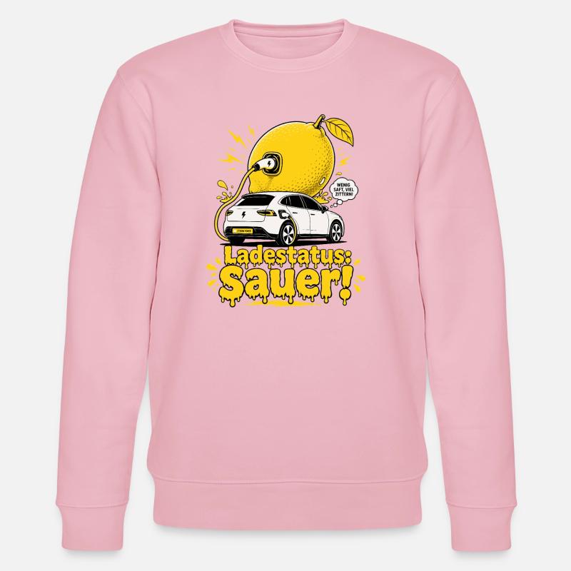 Ladestatus Sauer, E Auto Satire. - Stanley/Stella Unisex Bio-Sweatshirt CHANGER  - Hellrosa