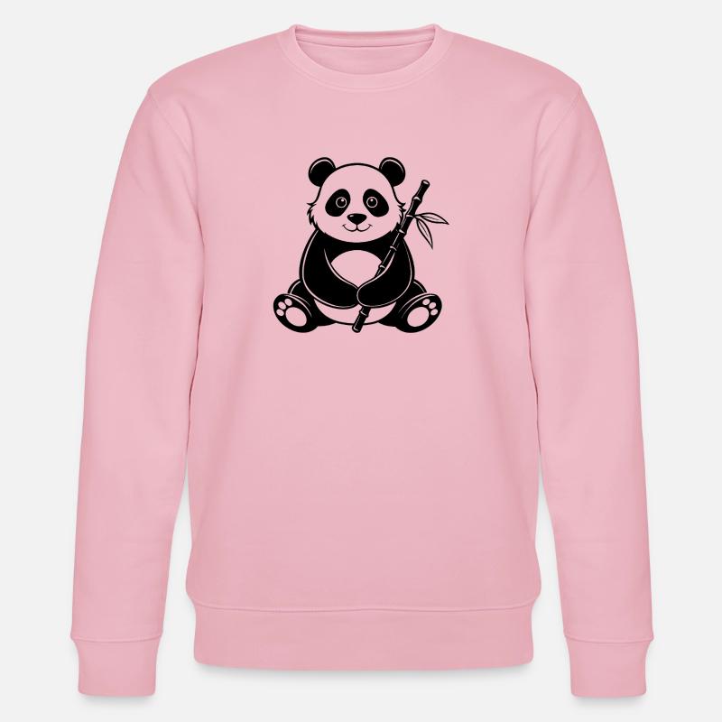 Panda avec du bambou - Sweat bio CHANGER Stanley/Stella Unisexe - rose pâle