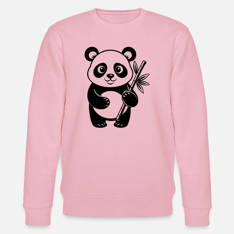 Panda With Bamboo - Stanley/Stella CHANGER Unisex Organic Sweatshirt - cotton pink