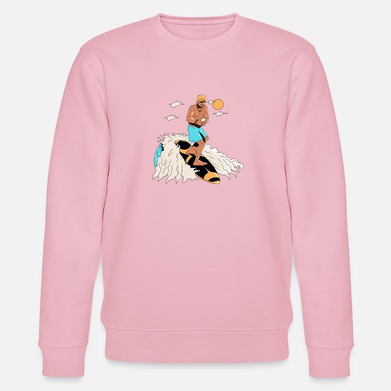 Surfeur et smartphone - Sweat bio CHANGER Stanley/Stella Unisexe - rose pâle