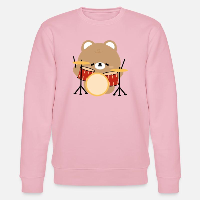Bear Drummer Pop Art - Stanley/Stella CHANGER Unisex Organic Sweatshirt - cotton pink