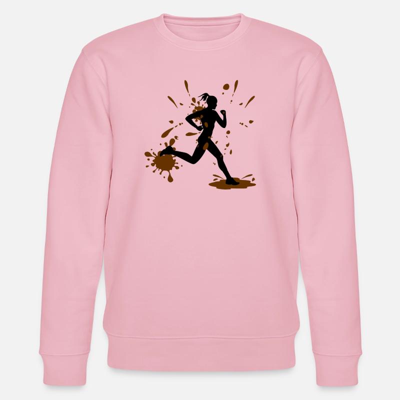 Mud Run Woman – Modder Runner Challenge - Stanley/Stella CHANGER Unisex Organic Sweatshirt - cotton pink