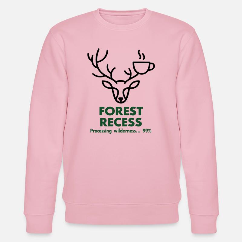 Hirsch mit Kelch im Wald - Stanley/Stella Unisex Bio-Sweatshirt CHANGER  - Hellrosa