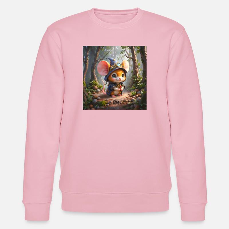 Leuchtender Waldmagier-Maus - Stanley/Stella Unisex Bio-Sweatshirt CHANGER  - Hellrosa