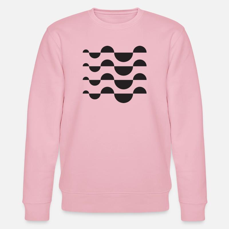 Monochrome Wave Circle Grid - Stanley/Stella CHANGER Unisex Organic Sweatshirt - cotton pink
