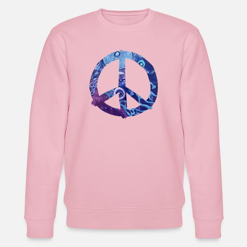 Ozeanfrieden Peacezeichen - Stanley/Stella Unisex Bio-Sweatshirt CHANGER  - Hellrosa