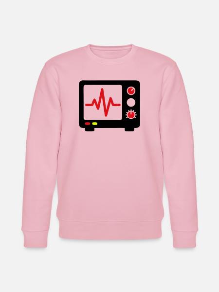 ECG Monitor Heartbeat Medicine - Stanley/Stella CHANGER Unisex Organic Sweatshirt - cotton pink