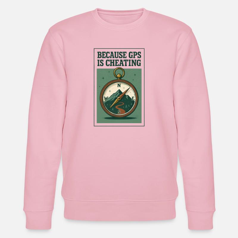 Le GPS triche | Randonnée au compas - Sweat bio CHANGER Stanley/Stella Unisexe - rose pâle