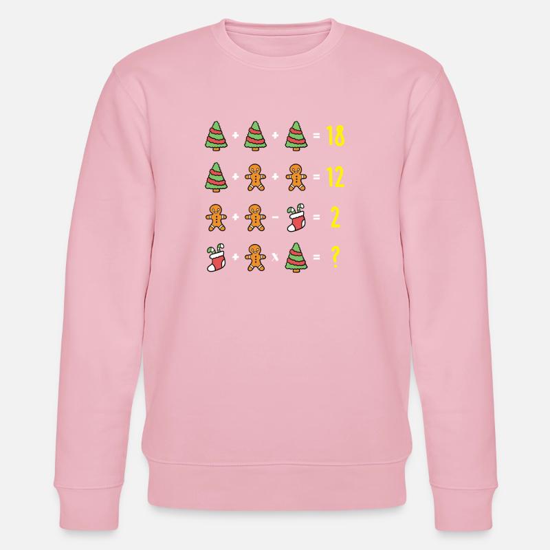 Christmas Puzzle Math Christmas Funny Saying - Stanley/Stella CHANGER Unisex Organic Sweatshirt - cotton pink