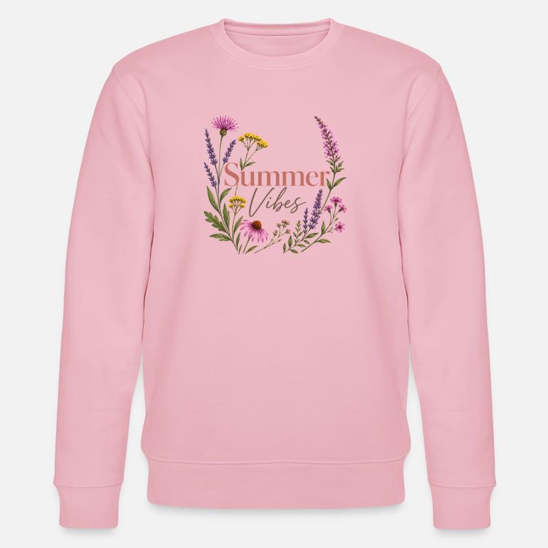 Couronne de fleurs Summer Vibes - Sweat bio CHANGER Stanley/Stella Unisexe - rose pâle
