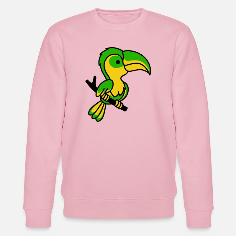 Toucan néon vert et jaune - Sweat bio CHANGER Stanley/Stella Unisexe - rose pâle