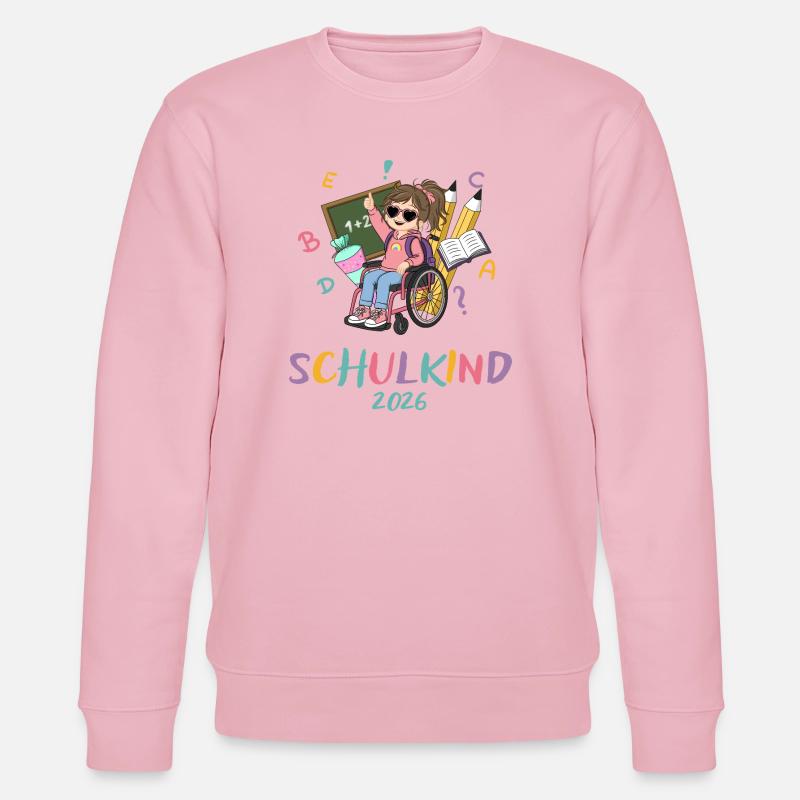 Schulkind 2026 Regenbogen Stil - Stanley/Stella Unisex Bio-Sweatshirt CHANGER  - Hellrosa