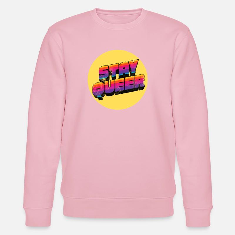 Stay Queer Regenbogen Grafik - Stanley/Stella Unisex Bio-Sweatshirt CHANGER - Hellrosa