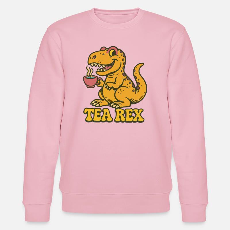 Tea Rex: Dinosaurier-Teezeit - Stanley/Stella Unisex Bio-Sweatshirt CHANGER - Hellrosa
