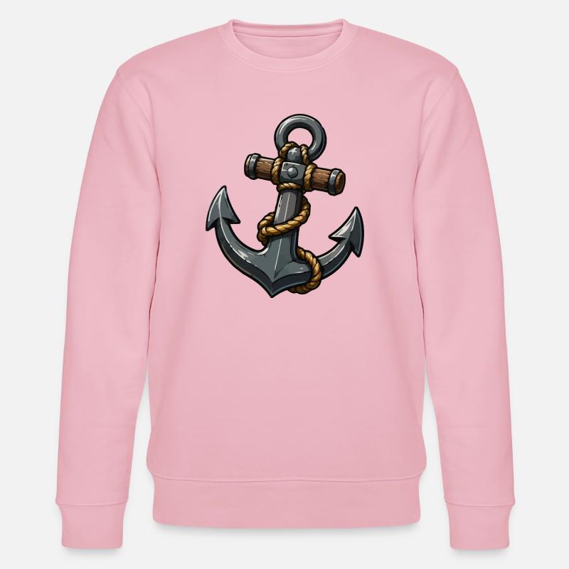 Anker mit Seil Cartoon-Design - Stanley/Stella Unisex Bio-Sweatshirt CHANGER - Hellrosa