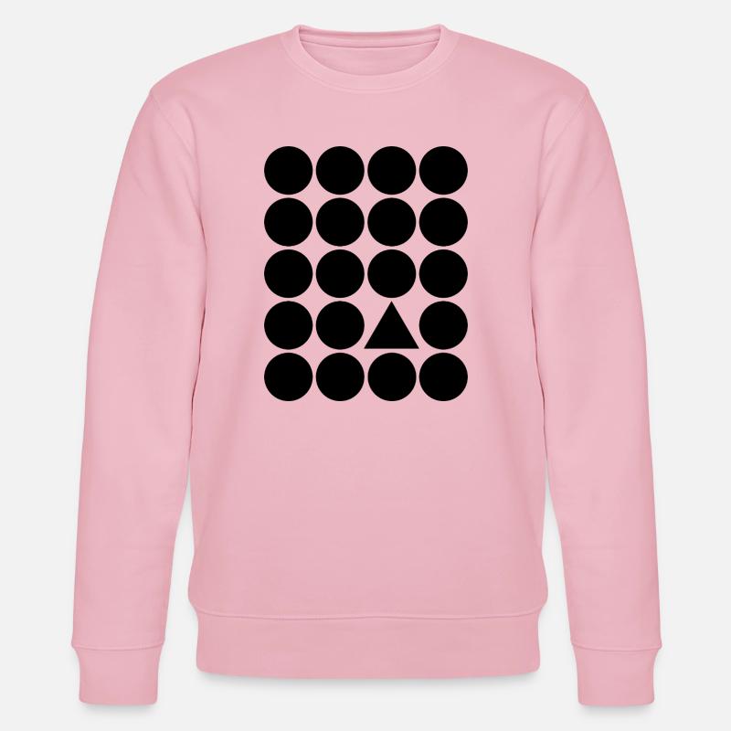 Geometric Grid Triangle Accent T-Shirt - Stanley/Stella CHANGER Unisex Organic Sweatshirt - cotton pink