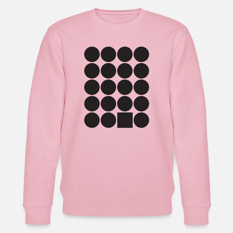 Geometric Dot Grid with a Square - Stanley/Stella CHANGER Unisex Organic Sweatshirt - cotton pink