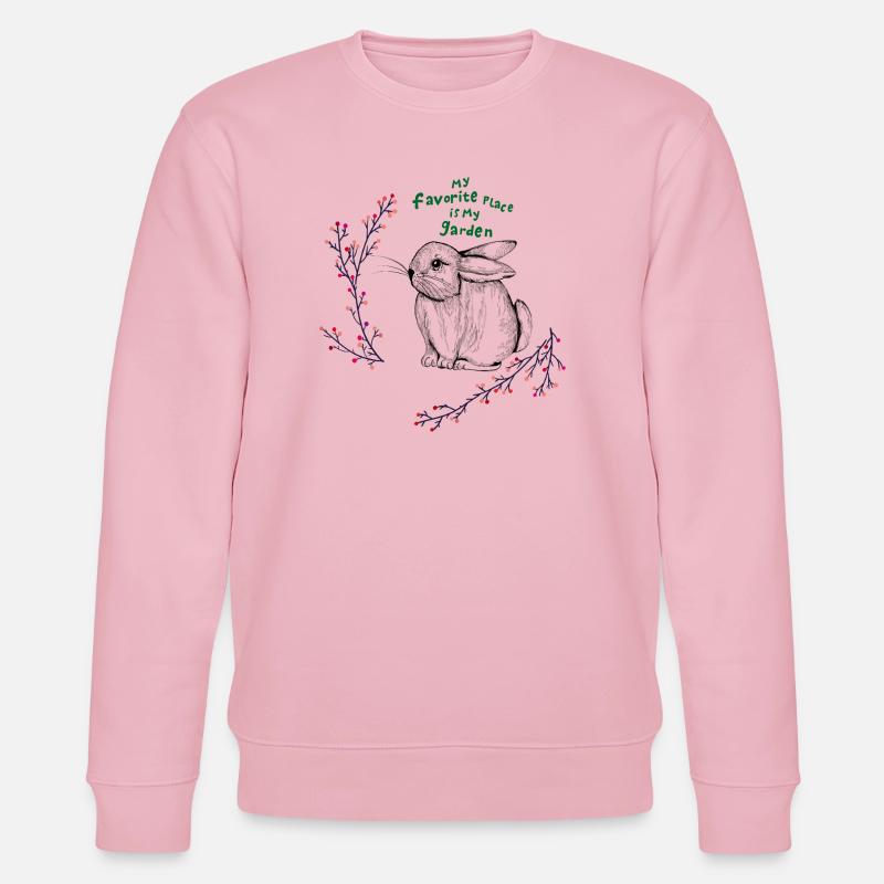 Le lapin dans le jardin - Sweat bio CHANGER Stanley/Stella Unisexe - rose pâle
