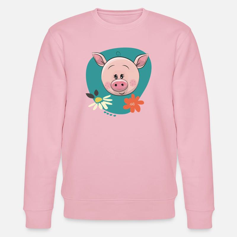 Süßes Schweinchen - Stanley/Stella Unisex Bio-Sweatshirt CHANGER - Hellrosa