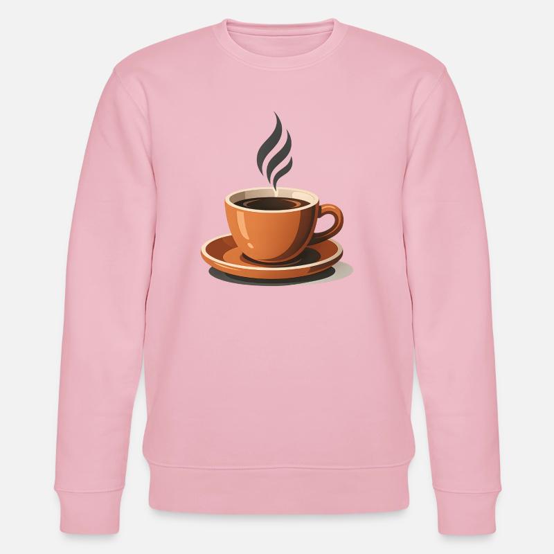 Eine Tasse aromatisch-heißer Kaffee - Stanley/Stella Unisex Bio-Sweatshirt CHANGER  - Hellrosa