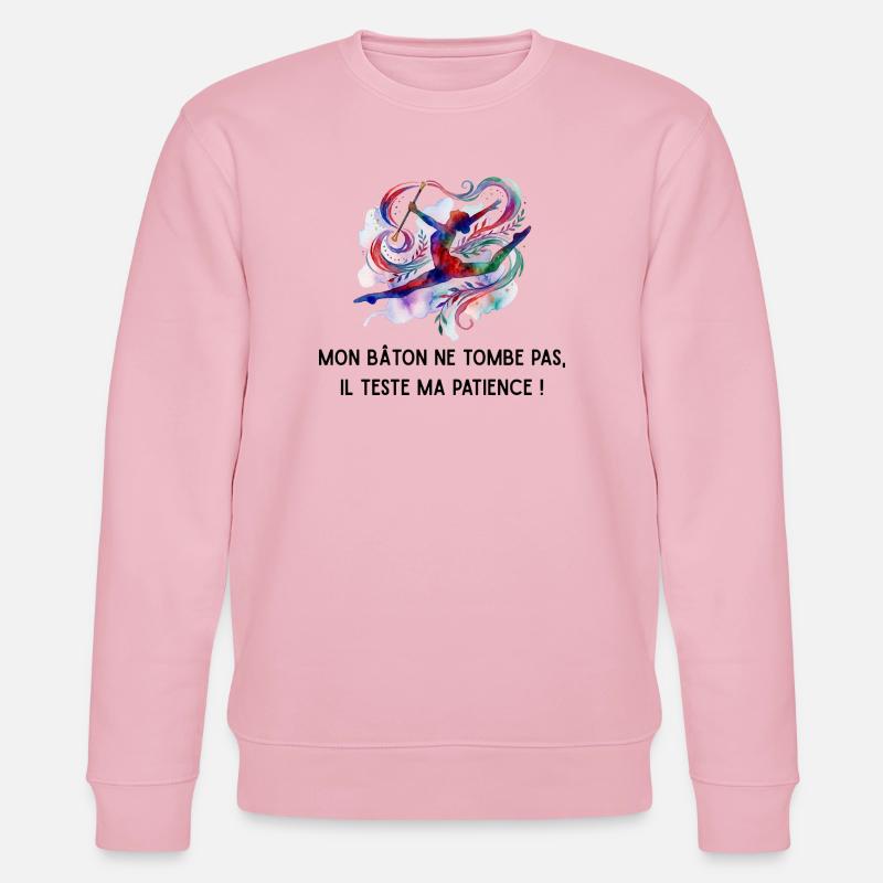 Mon_bton_ne_tombe_pas-_il_teste_ma_patience_- - Sweat bio CHANGER Stanley/Stella Unisexe - rose pâle