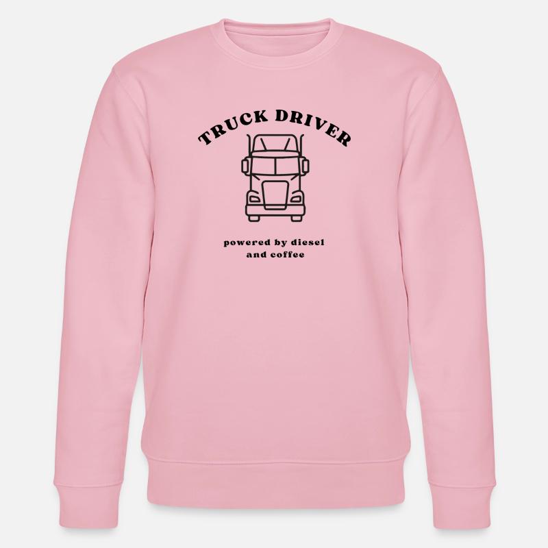 Vue frontale du camion Line - Sweat bio CHANGER Stanley/Stella Unisexe - rose pâle