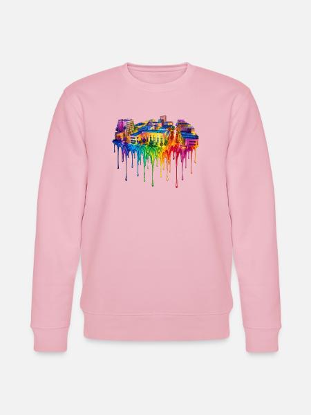 Bakersfield California Dripping Paint - Stanley/Stella CHANGER Unisex Organic Sweatshirt - cotton pink