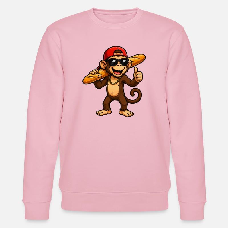 affe-baguette-cool - Stanley/Stella Unisex Bio-Sweatshirt CHANGER  - Hellrosa