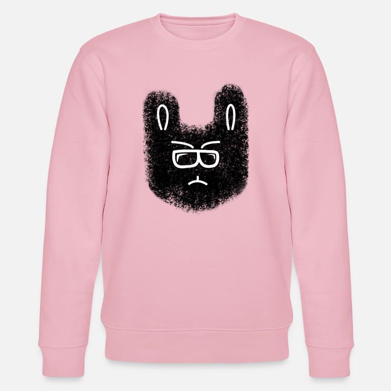 Lapin nerd avec des lunettes - Sweat bio CHANGER Stanley/Stella Unisexe - rose pâle