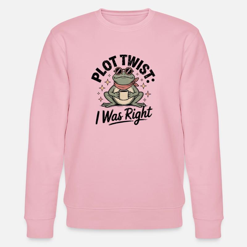 Plot Twist Frog: Ich hatte recht - Stanley/Stella Unisex Bio-Sweatshirt CHANGER  - Hellrosa