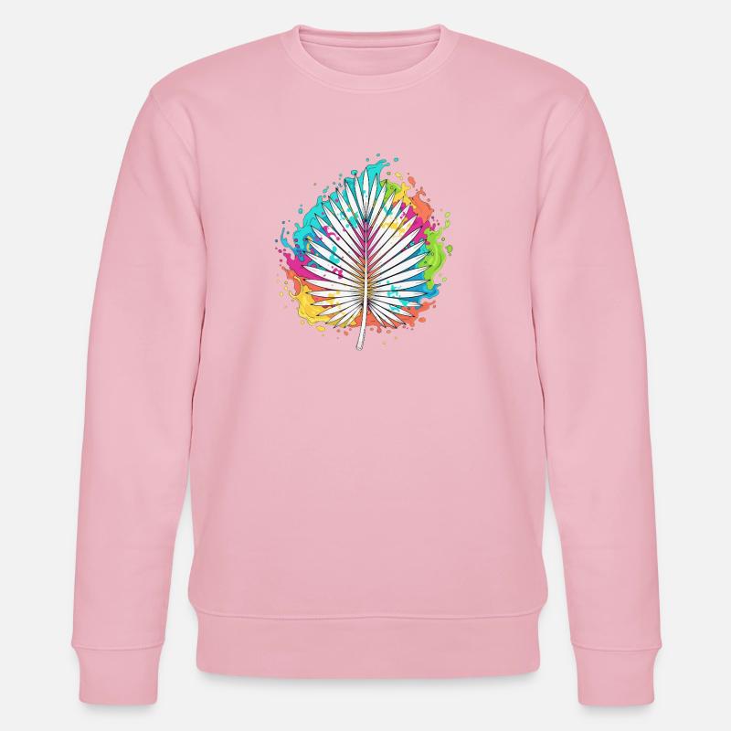 Bunte Palmenfächer Farbexplosion - Stanley/Stella Unisex Bio-Sweatshirt CHANGER  - Hellrosa