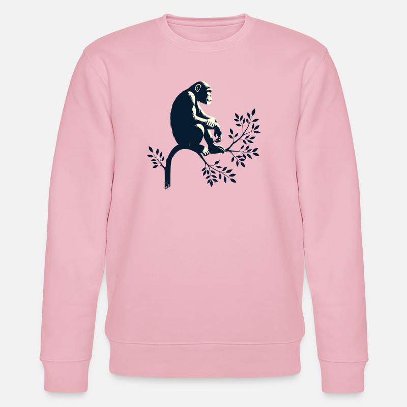 Chimpanzé - Sweat bio CHANGER Stanley/Stella Unisexe - rose pâle